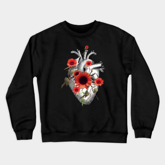 Floral heart 21 Crewneck Sweatshirt by Collagedream